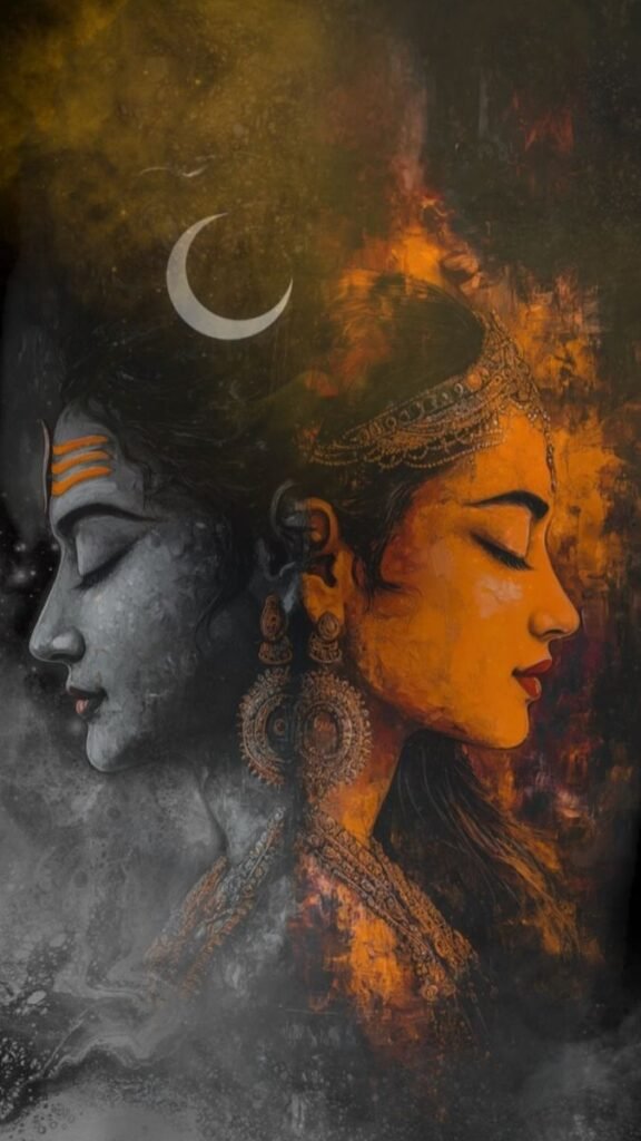 Lord shiva and Goddess Shakti mobile wallpaper
