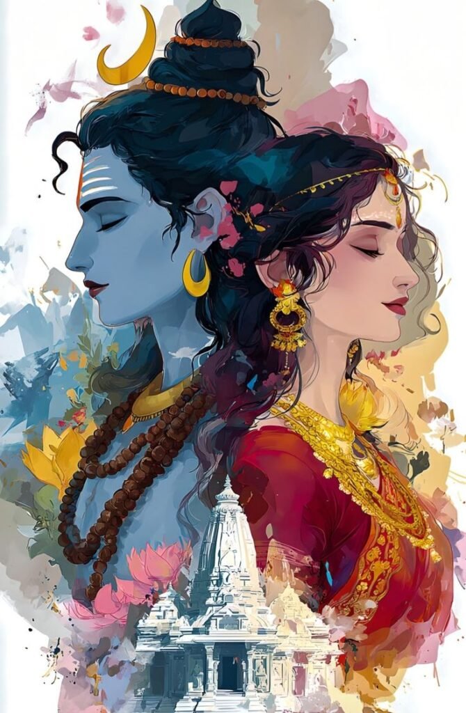 shiv shakti Mobile wallpaper