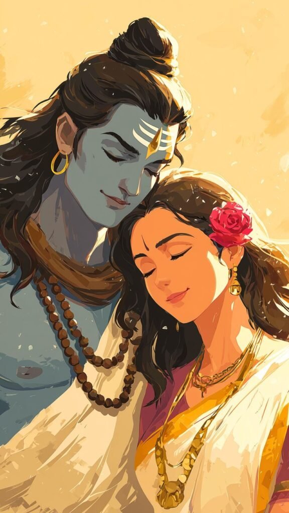 Lord shiva and goddess Shakti Mobile wallpaper
